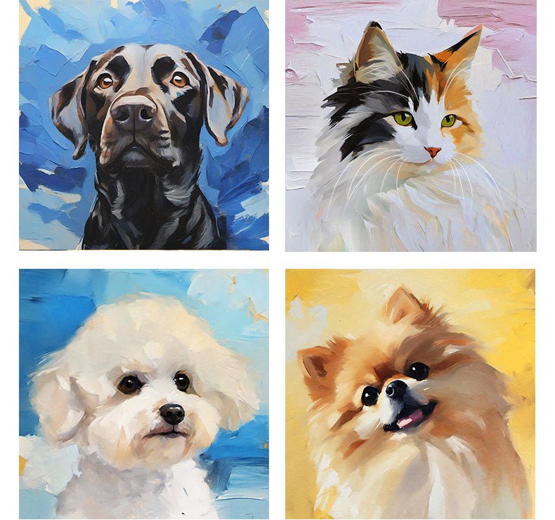 Custom Oil Painting Creative Pet Portrait - PetPalsDIY
