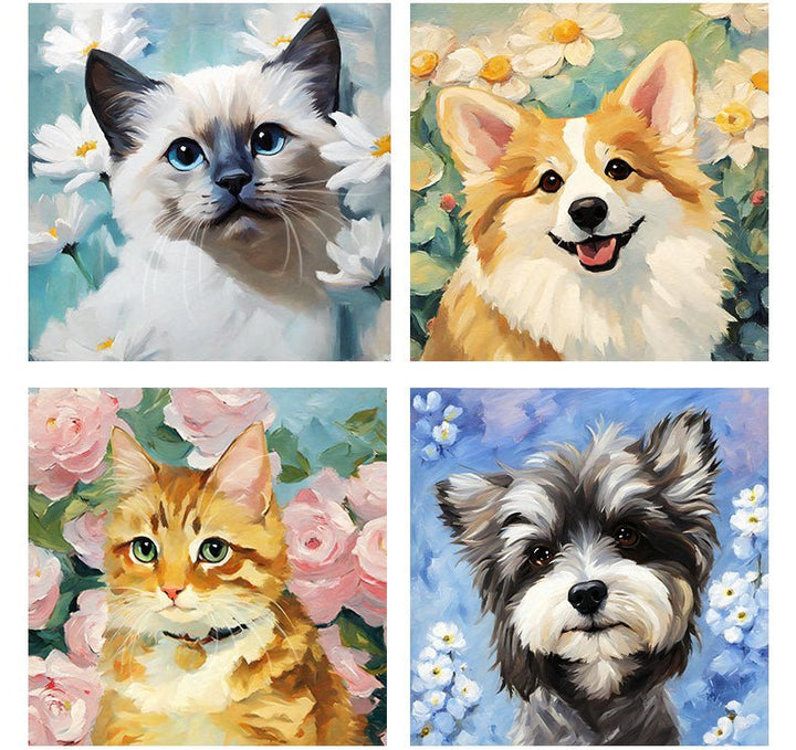 Custom Oil Painting Creative Pet Portrait - PetPalsDIY