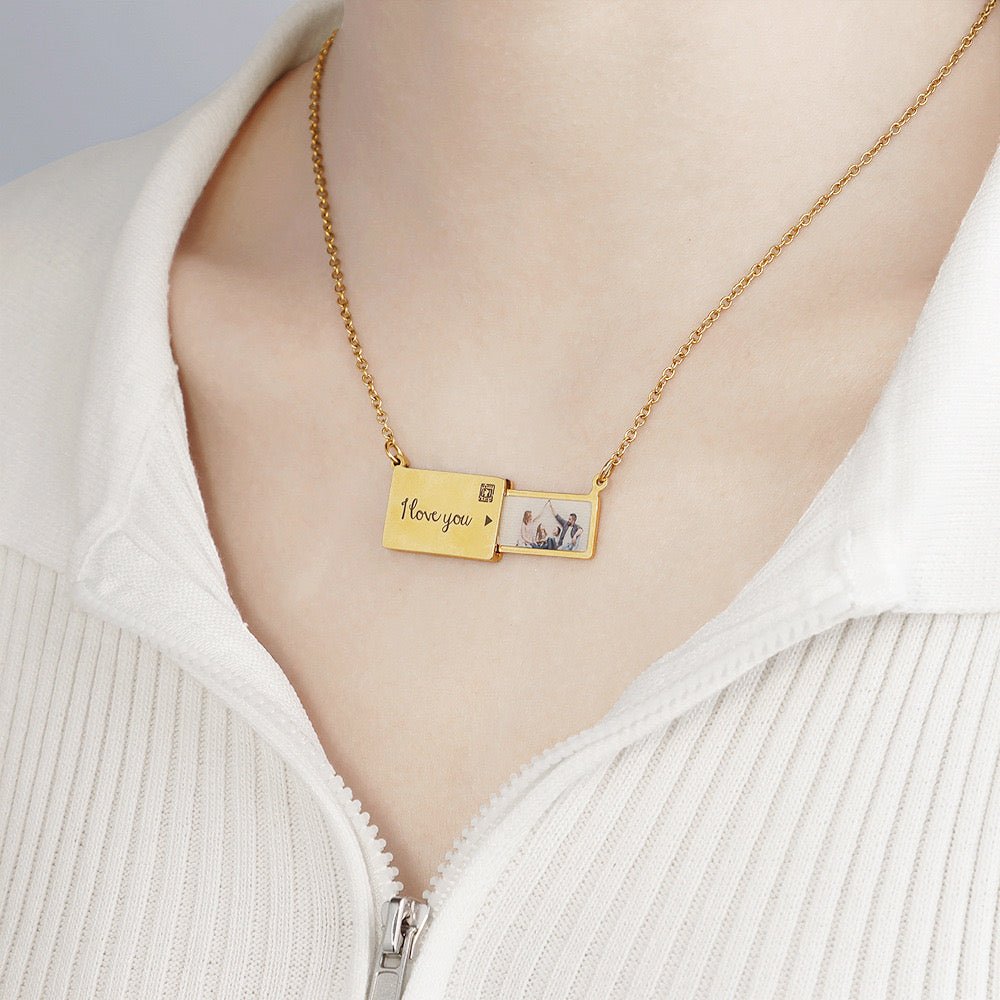 Customized Engraved Photo Envelope Pendant Necklace™ - PetPalsDIY