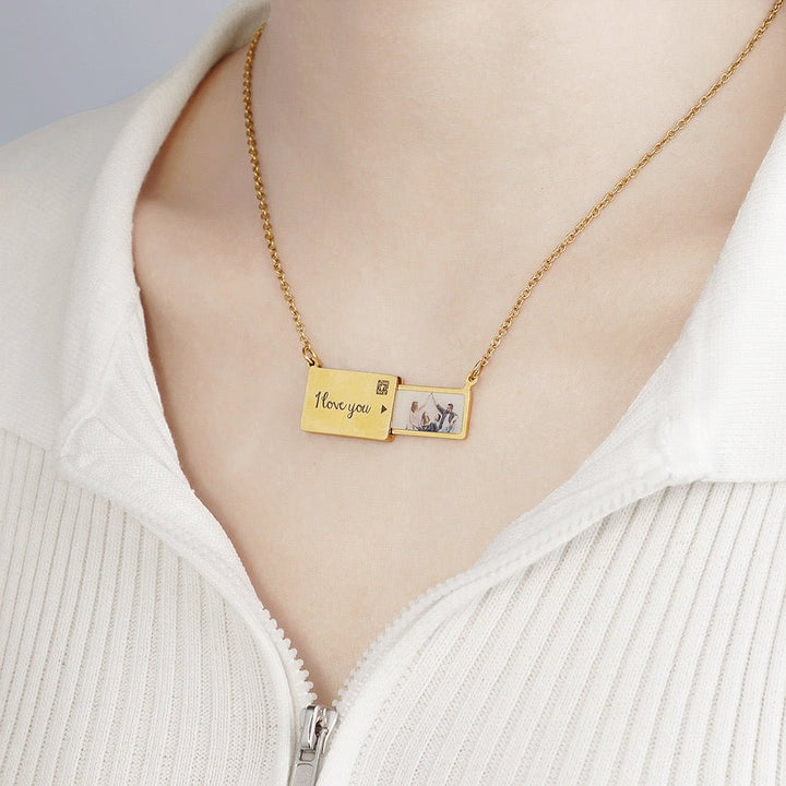 Customized Engraved Photo Envelope Pendant Necklace™ - PetPalsDIY