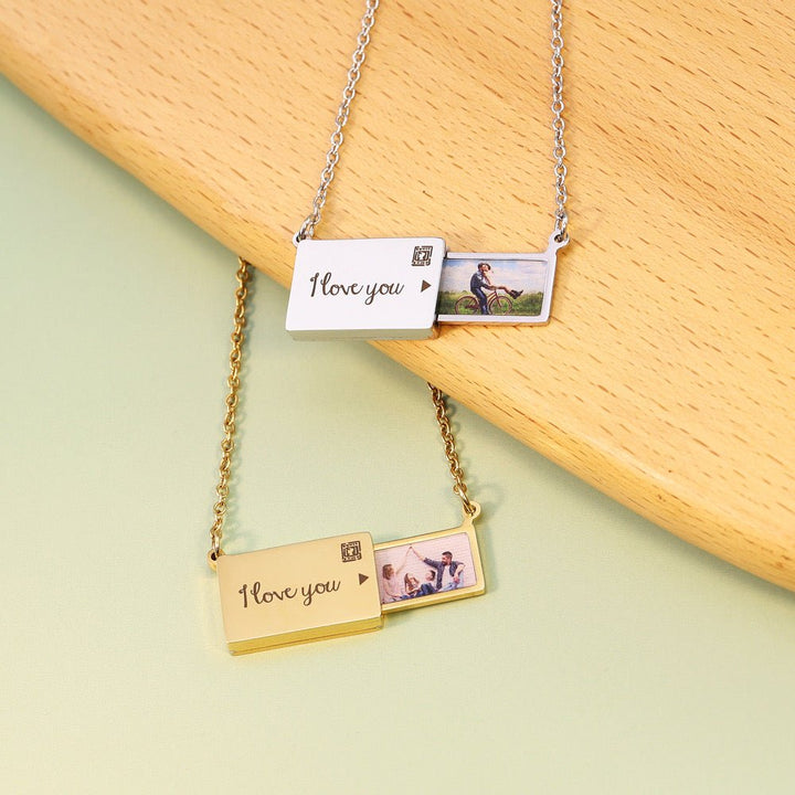 Customized Engraved Photo Envelope Pendant Necklace™ - PetPalsDIY
