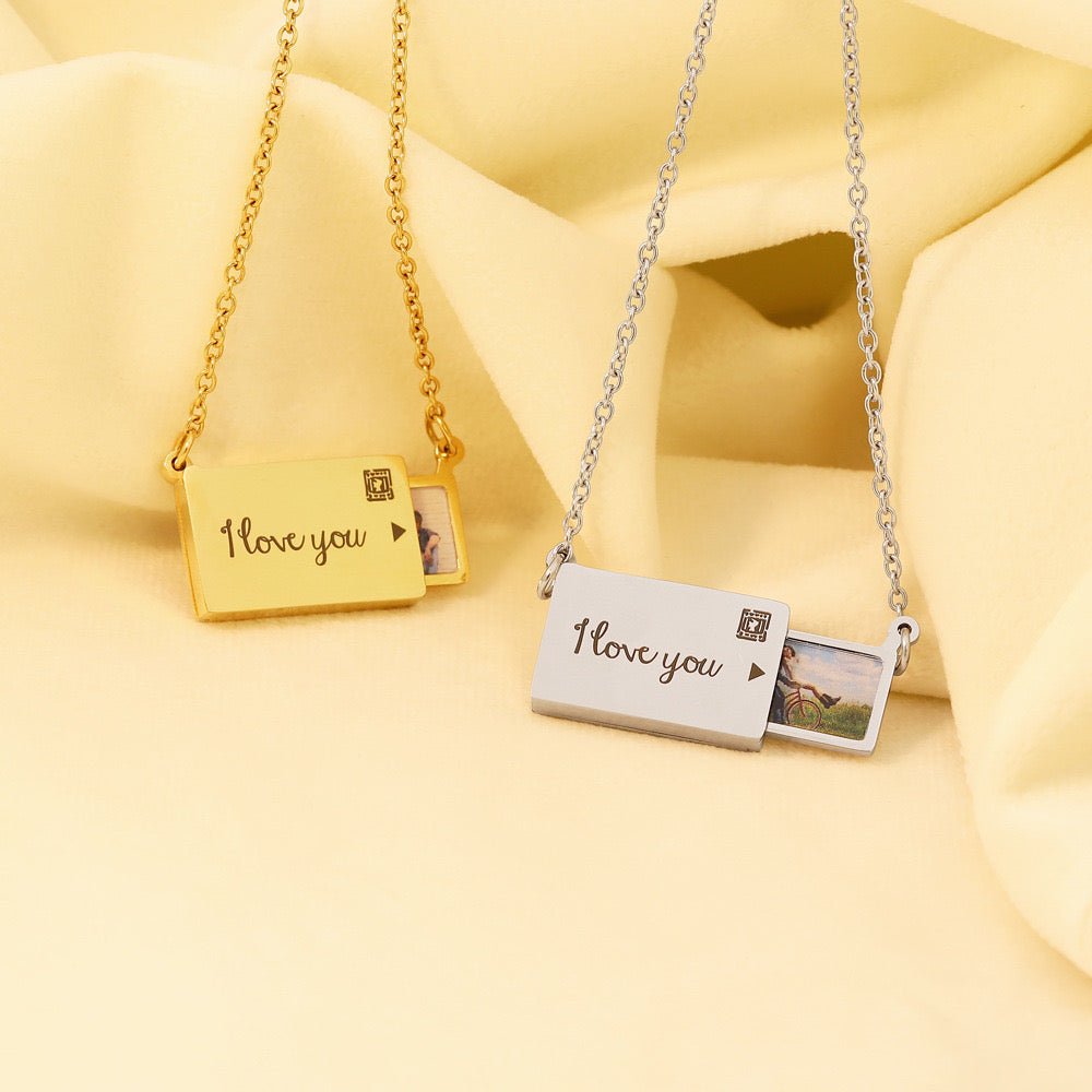 Customized Engraved Photo Envelope Pendant Necklace™ - PetPalsDIY