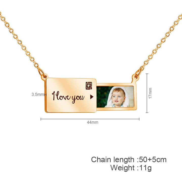 Customized Engraved Photo Envelope Pendant Necklace™ - PetPalsDIY