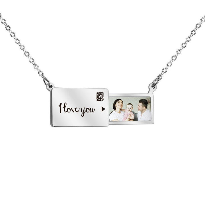 Customized Engraved Photo Envelope Pendant Necklace™ - PetPalsDIY