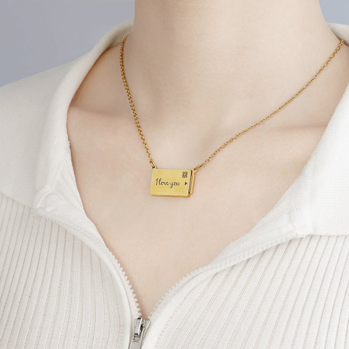 Customized Engraved Photo Envelope Pendant Necklace™ - PetPalsDIY