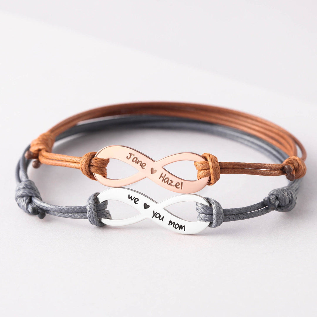 Infinite Eternal Name - Engraved Braided Bracelet - PetPalsDIY
