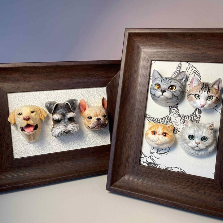 Magnetic Wood Photo Frame for Pet Head Figurine - PetPalsDIY