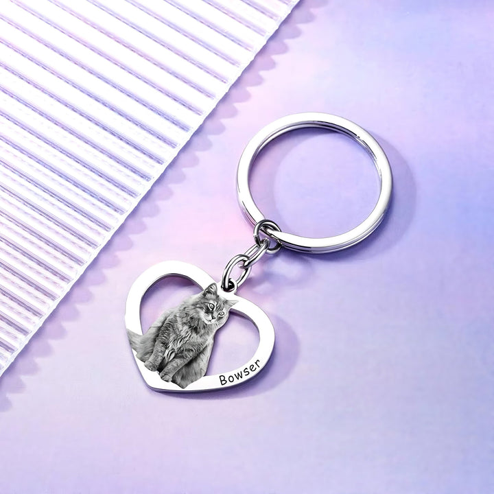 Personalized Heart - Shaped Pet Face Keychain™ - PetPalsDIY