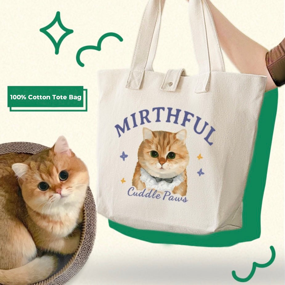 Personalized Pet Portrait Cotton Tote Bag - PetPalsDIY