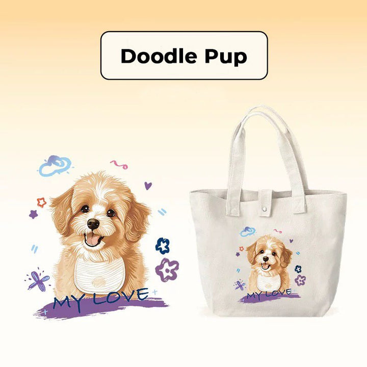 Personalized Pet Portrait Cotton Tote Bag - PetPalsDIY