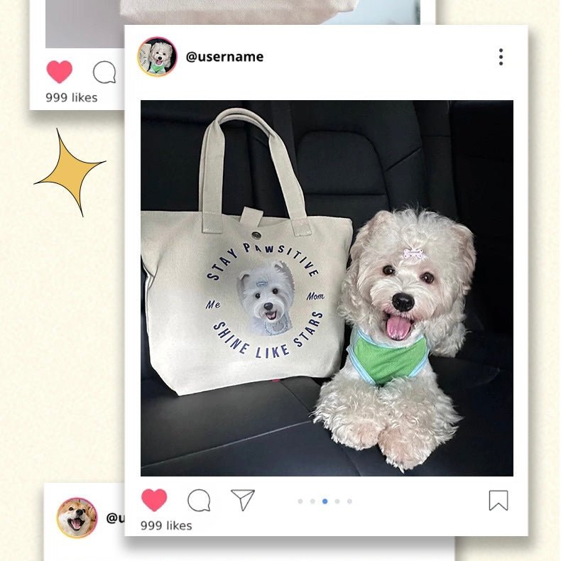 Personalized Pet Portrait Cotton Tote Bag - PetPalsDIY