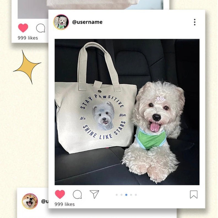Personalized Pet Portrait Cotton Tote Bag - PetPalsDIY