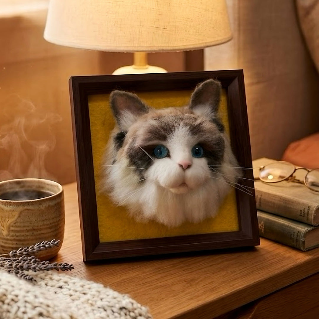 Custom Handmade Wool Felt Pet Head Portrait - PetPalsDIY