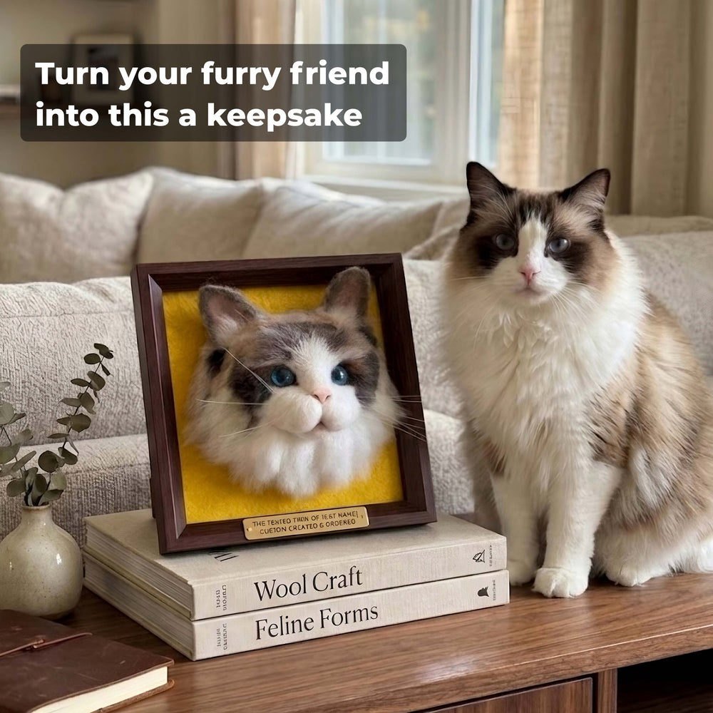Custom Handmade Wool Felt Pet Head Portrait - PetPalsDIY