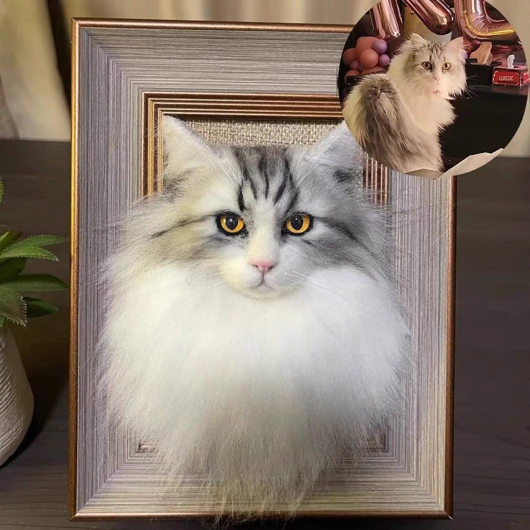 Custom Handmade Wool Felt Pet Head Portrait - PetPalsDIY