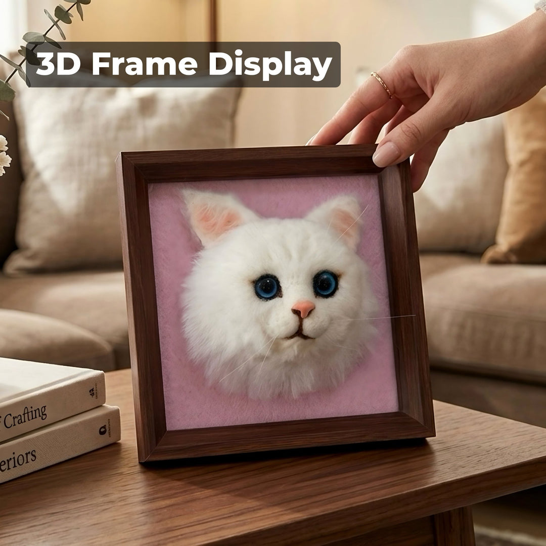 Custom Handmade Wool Felt Pet Head Portrait - PetPalsDIY