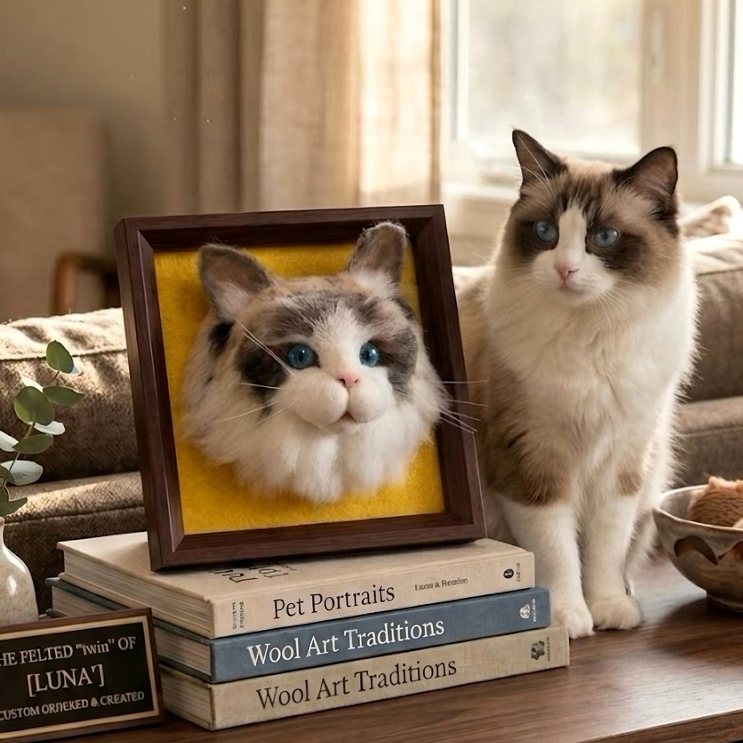 Custom Handmade Wool Felt Pet Head Portrait - PetPalsDIY