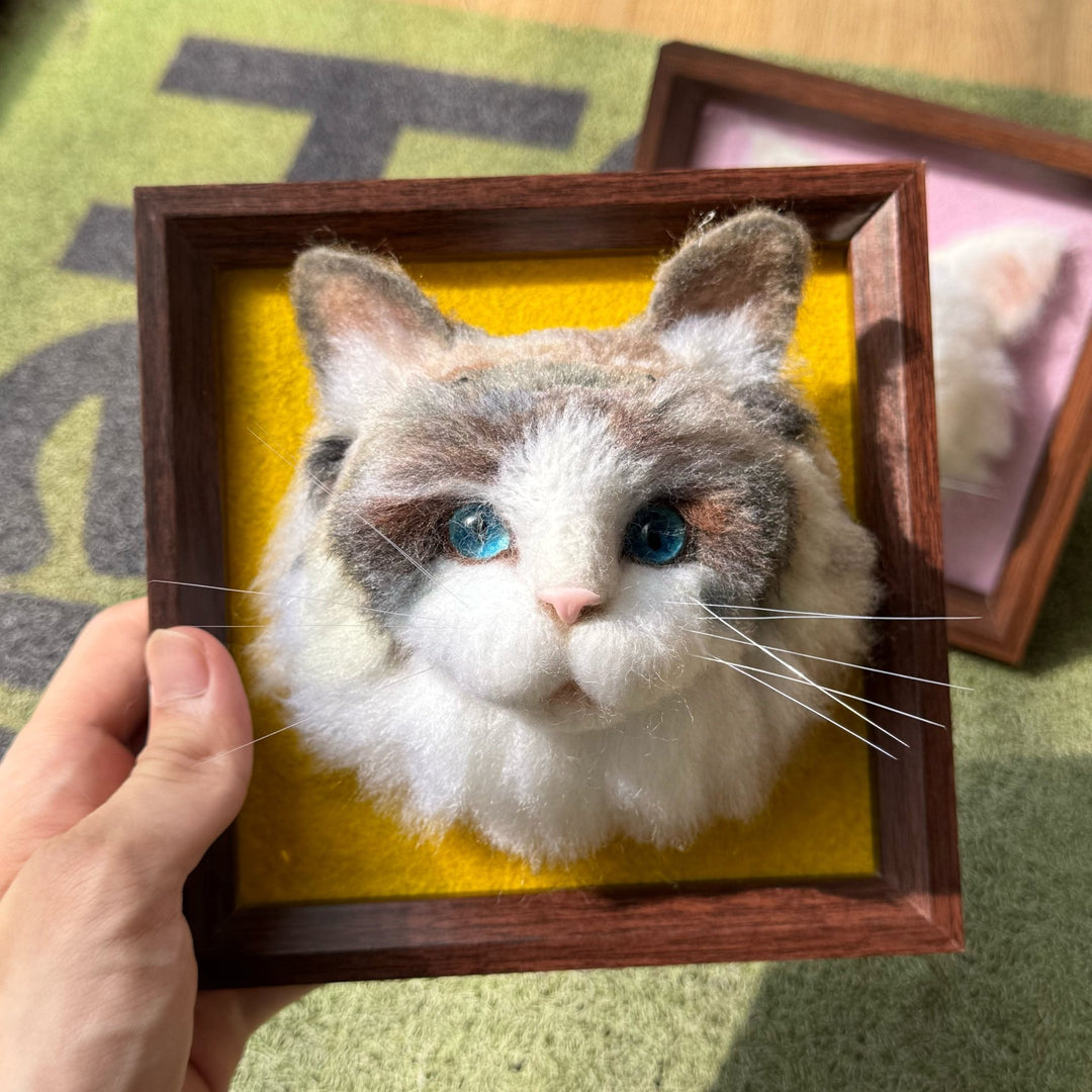 Custom Handmade Wool Felt Pet Head Portrait - PetPalsDIY