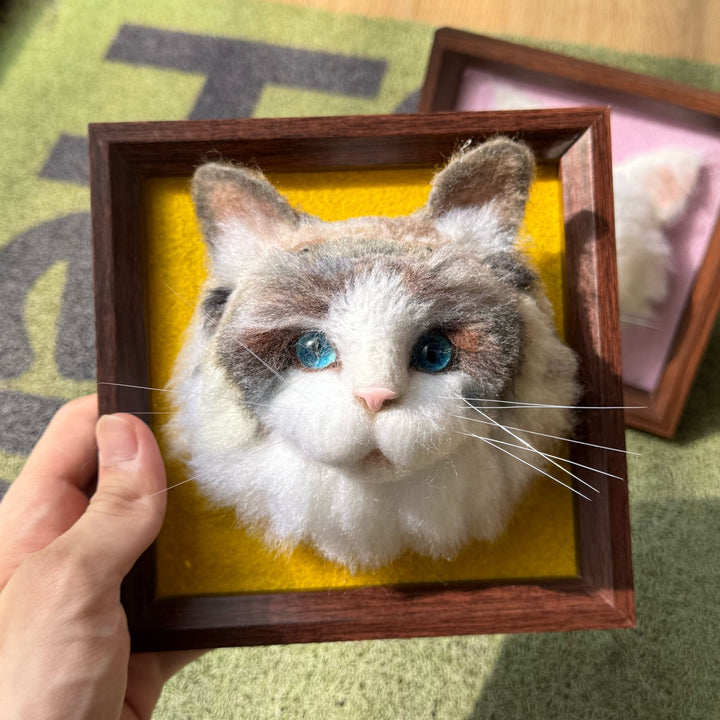Custom Handmade Wool Felt Pet Head Portrait - PetPalsDIY