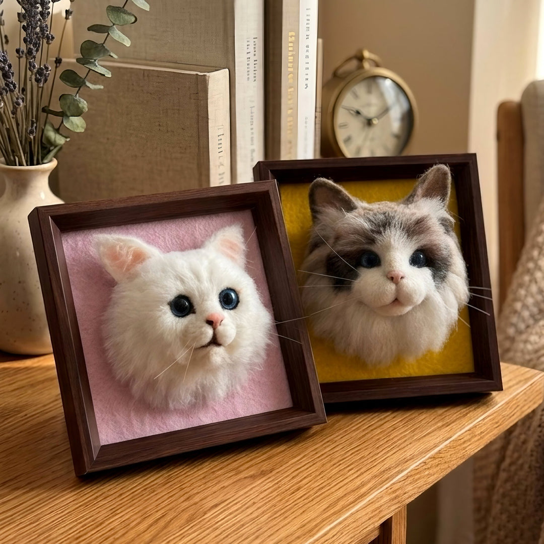 Handmade Custom 3D Wool Felt Pet Head Portrait from $199.00