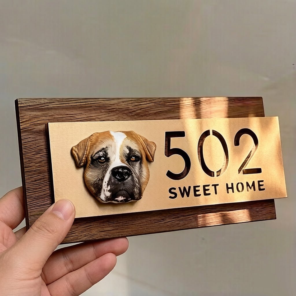 Custom Pet House Number Plate (*Pet Figurine is NOT included) - PetPalsDIY