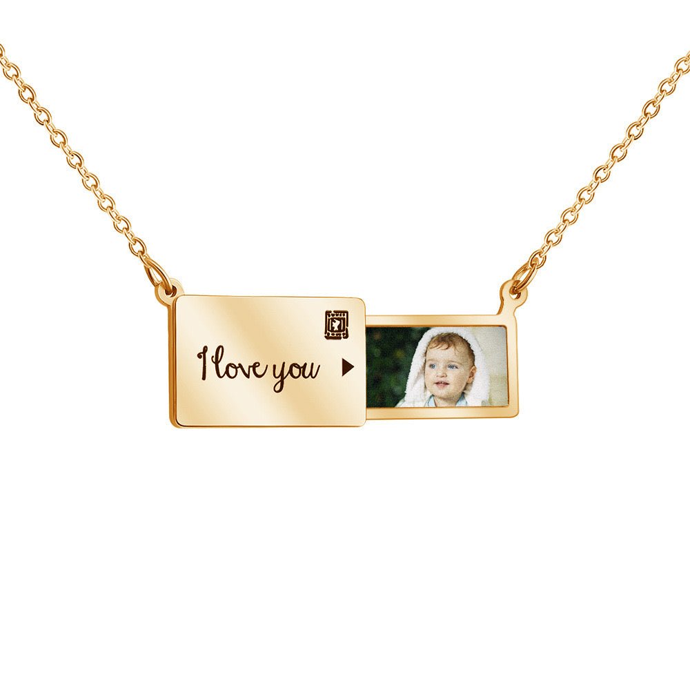 Customized Engraved Photo Envelope Pendant Necklace™ - PetPalsDIY