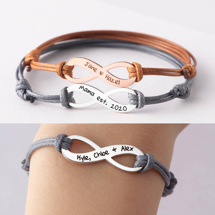 Infinite Eternal Name - Engraved Braided Bracelet - PetPalsDIY