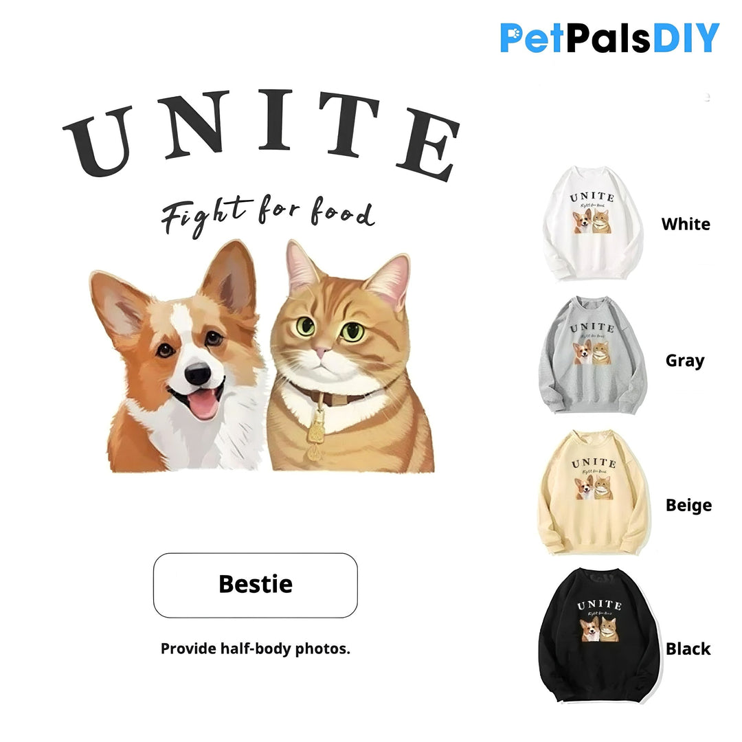 Personalized Pet Portrait Cotton Hoodie - PetPalsDIY